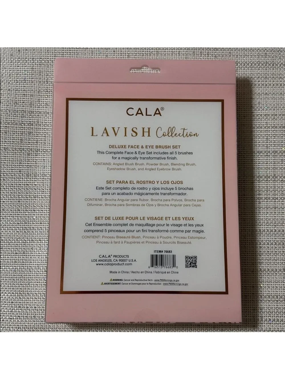 CALA Rose Gold Lavish Collection 5 pc Face & Eye Brush Set